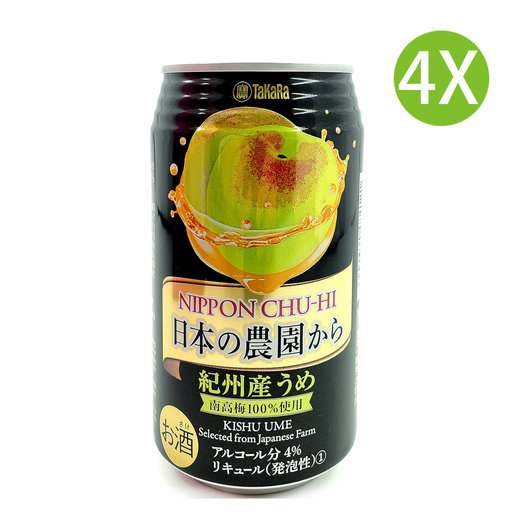 Takara | 4X 日本產農園南高梅汽酒紀州產南高梅果汁汽酒(350ml x 4