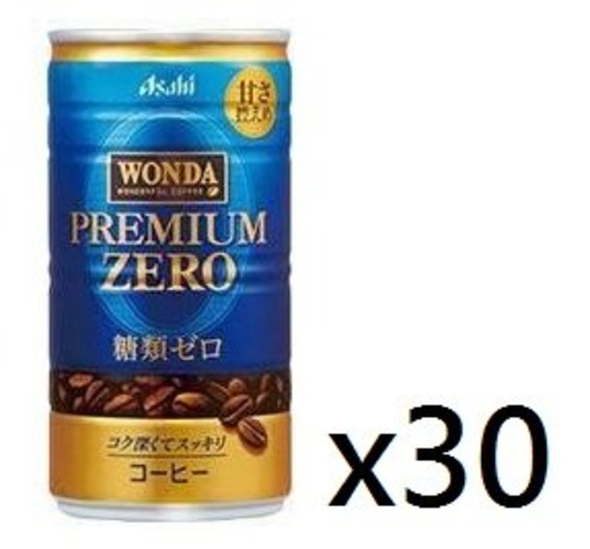 日本 WONDA 無糖高級咖啡罐裝(藍色) 185g x 30 賞味期限(未開封前): 2023