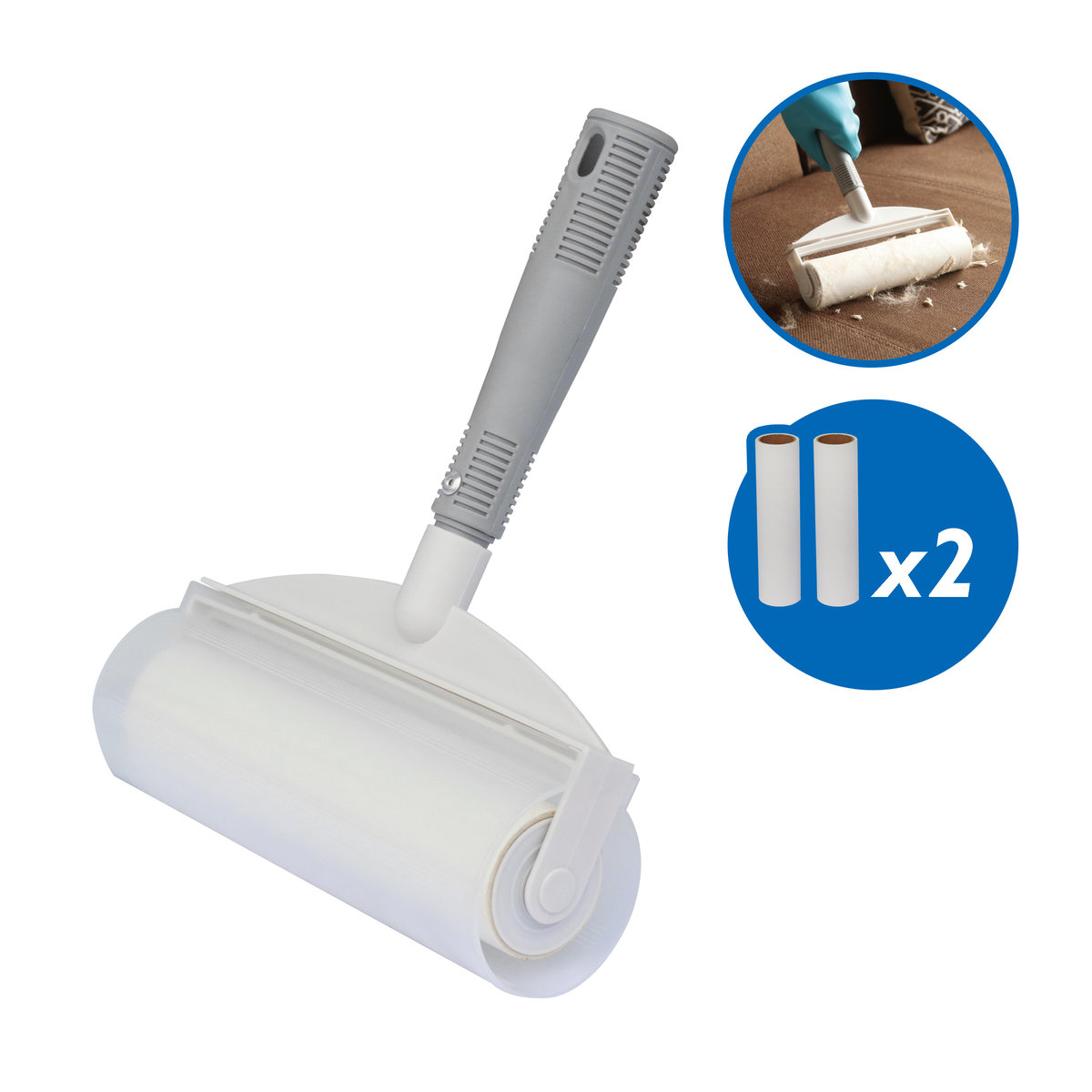 除塵器 除塵轆 貓狗毛 竉物毛髮 粘毛滾筒 手持寵物除毛器 衣物除塵轆 毛髮粘毛滾筒 除塵滾轆 (1手柄+2個替換芯) [HT-HHSD0102]