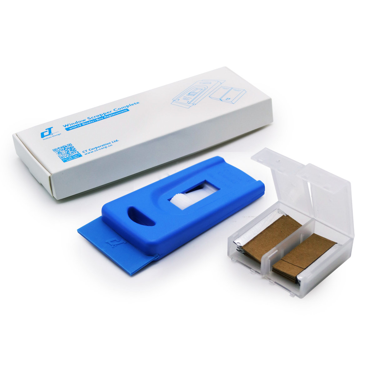 萬用袖珍清潔刮刀鏟刀連替換刀片套裝,剷除玻璃、桌面、地面等凝固污漬的鏟刀 (含10塊替換刀片) [HT-SSC_004]