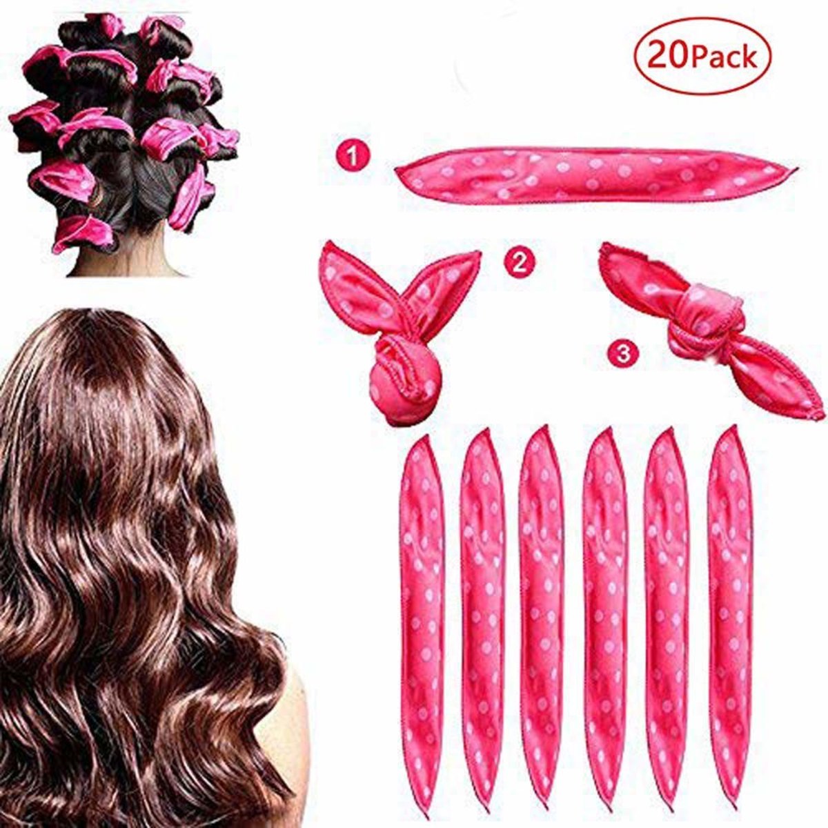 Bluebeach 20 Packs Foam Hair Curlers Pillow Cloth Hair
