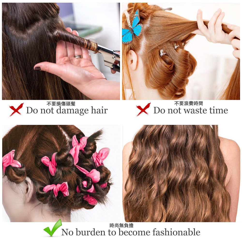 Bluebeach 20 Packs Foam Hair Curlers Pillow Cloth Hair