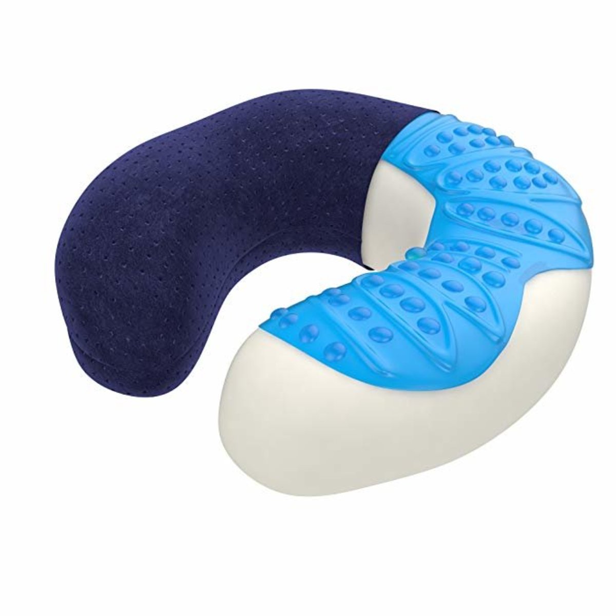 Bluebeach Memory Foam Neck Support Cooling Gel Travel Pillow