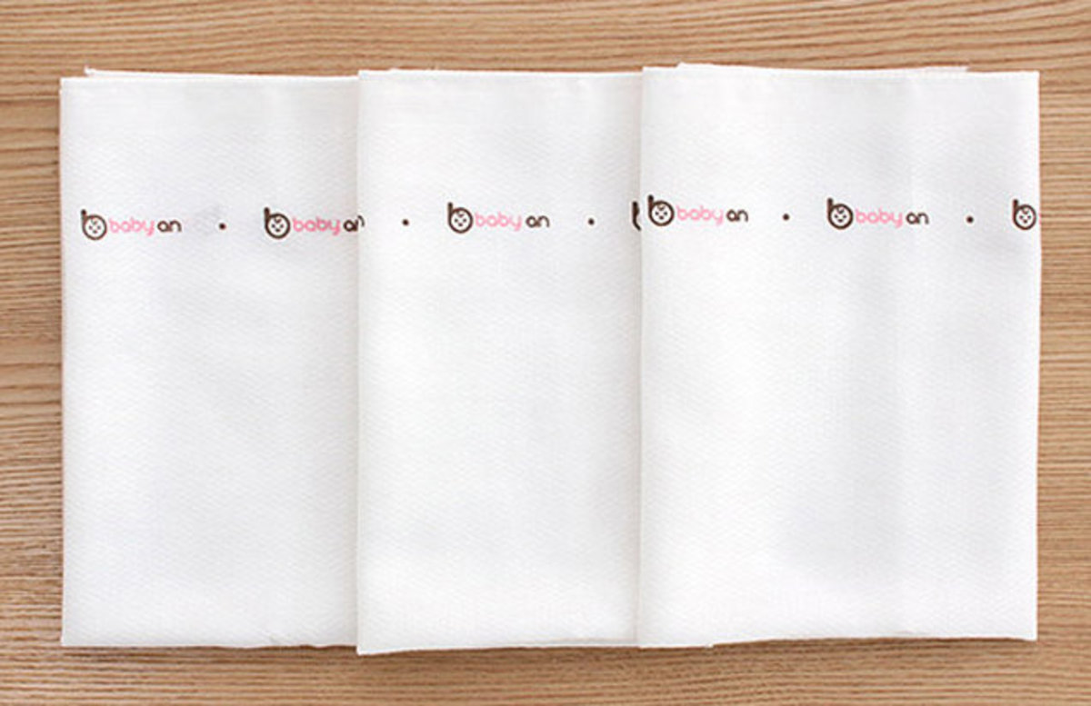 韓國 babyan - 100%純棉方巾 (同時可當口水巾 / 餵奶巾 / 兒童手帕…) - 白色紗巾,babyan logo
