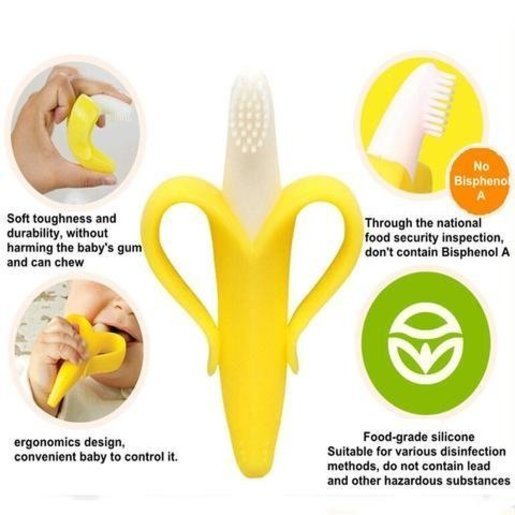 baby banana infant teething toothbrush