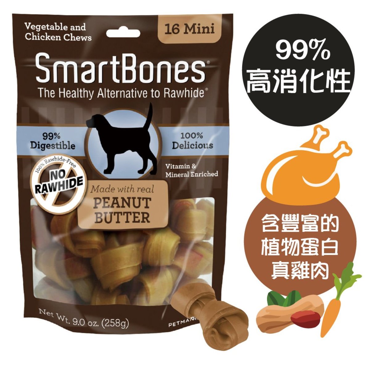 smartbones peanut butter mini