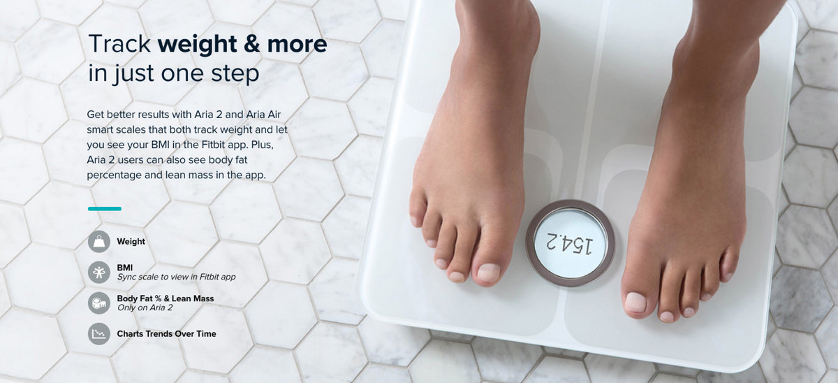 Fitbit | Aria Air Bluebooth Smart Scale White | HKTVmall The Largest HK  Shopping Platform