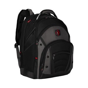 grey and black backpack