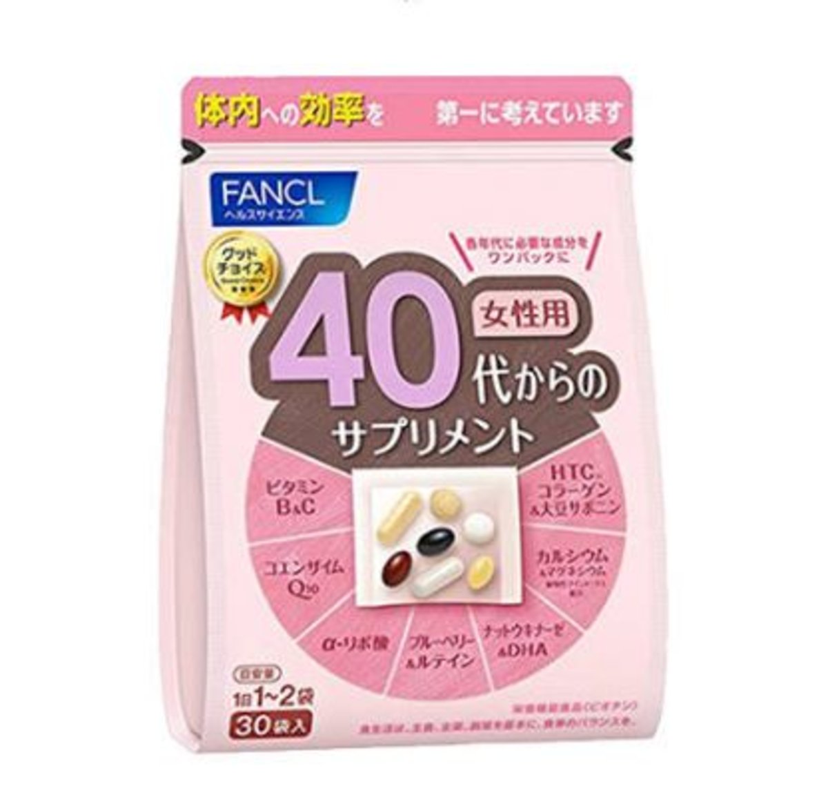 Fancl 40代女性綜合營養維他命補充丸 30小包 粉色 香港電視hktvmall 網上購物