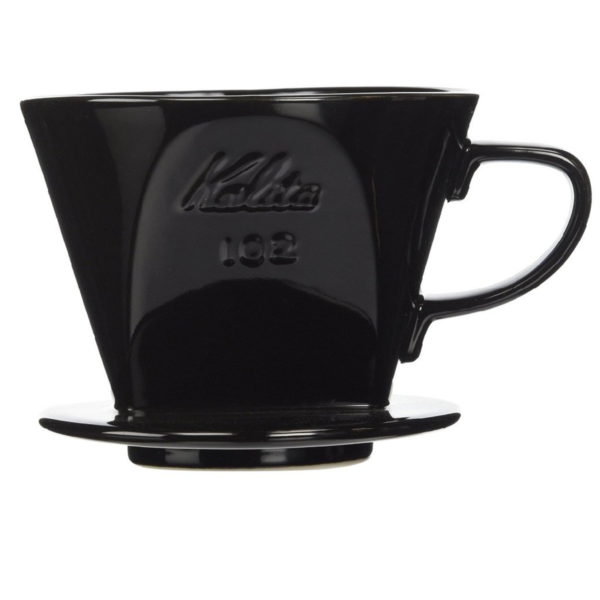 Kalita Ceramic coffee dripper for 2-4 person size 102-Lotto Wedge-shape (Black)