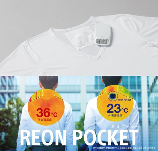SONY REON POCKET Device T SHIRT Inner Wear White Size L SET RNP-1A/W