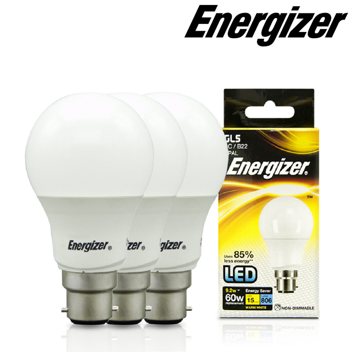 (6PCS)LED GLS Light Bulb 9.2W B22 806lm 2700K Warm White