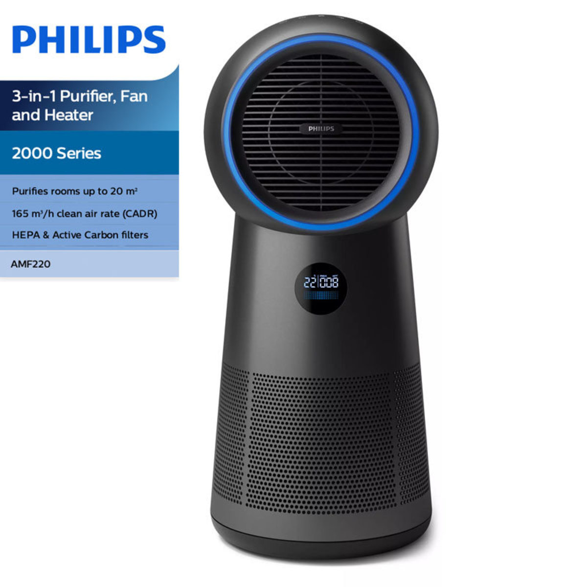 PHILIPS  2000 Series AMF220 3-in-1 Purifier, Fan and Heater Two