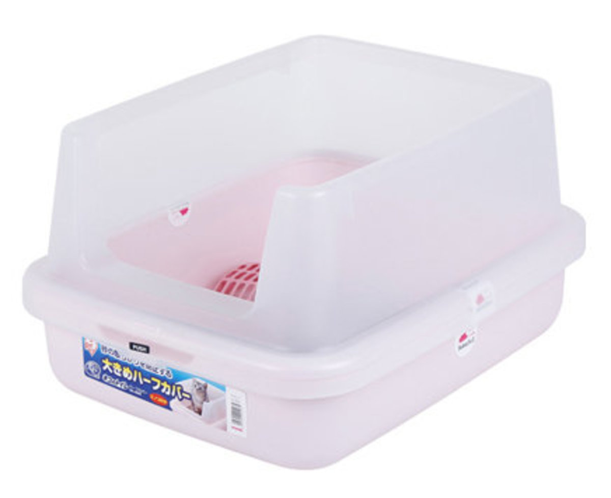 雙層半開放式貓砂盆貓廁所 *粉紅色* 連砂鏟 NA-400N (40x50.5x27cm)