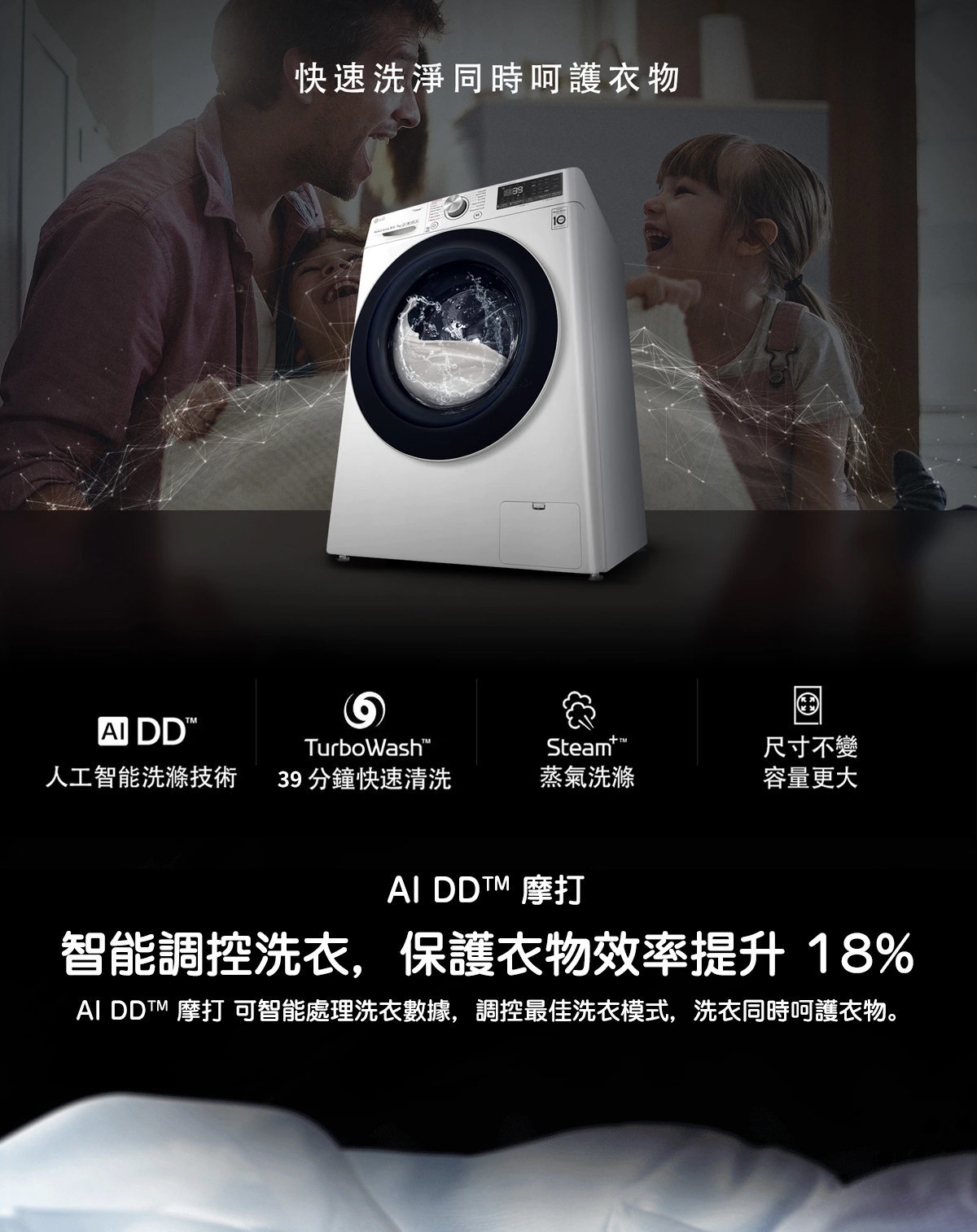 LG | F-14105V2W LG Vivace 10.5 公斤1400 轉人工智能洗衣機(TurboWash™360° 39 分鐘速洗)【香港行貨】  | HKTVmall 香港最大網購平台