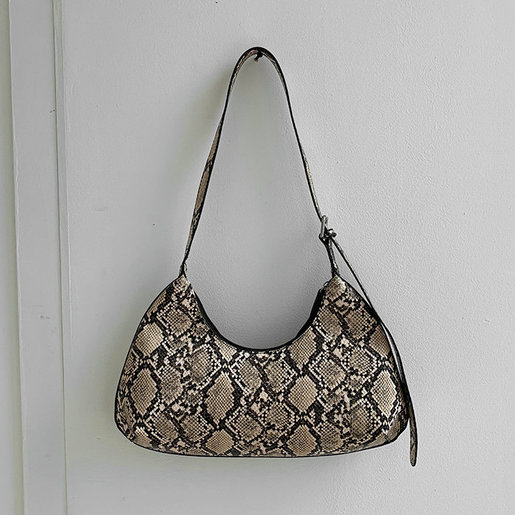 faux snakeskin shoulder bag