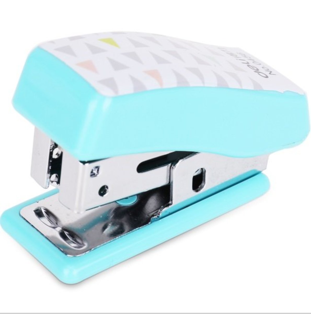 Deli stationery 0456 small stapler set with a box of staples (light blue) 52x26x36mm parallel goods