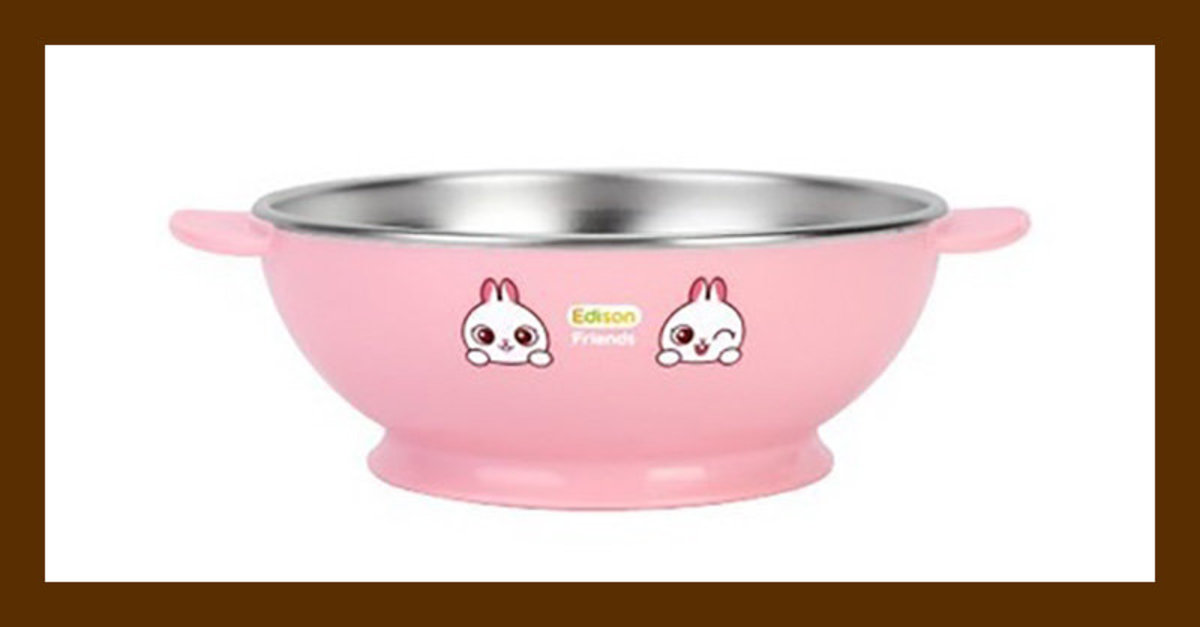Edison Friends Non-Slip Stainless Bowl 兒童防滑不銹鋼飯碗 (RABBIT 白兔)