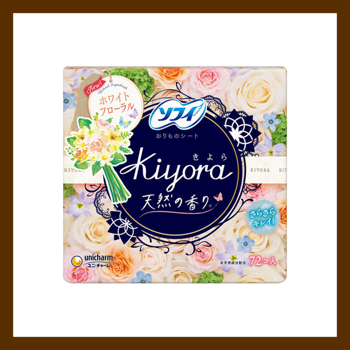 Kiyora Pantiliner (Happy Floral) 72pcs 4903111330997 (Randomly Delivery)