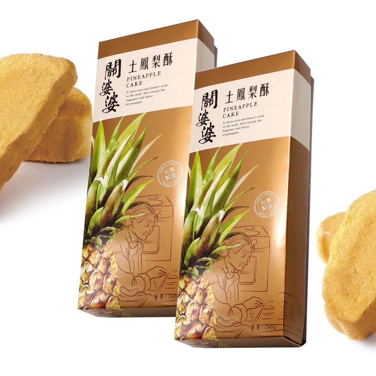 關婆婆 台灣直送土鳳梨酥禮盒6件孖裝240g X2 Taiwan Pineapple Cake 6 Pcs X2 Pack Gift Box 平行進口 禮餅 送禮 鳳梨 禮盒 Hktvmall 香港最大網購平台