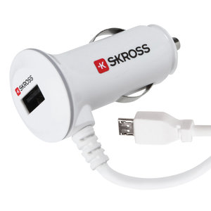 Skross 汽車充電器 附帶usb 插口及micro Usb 充電線 白色 平行進口 充電線 車充 充電器 Moredeal 網店格價網