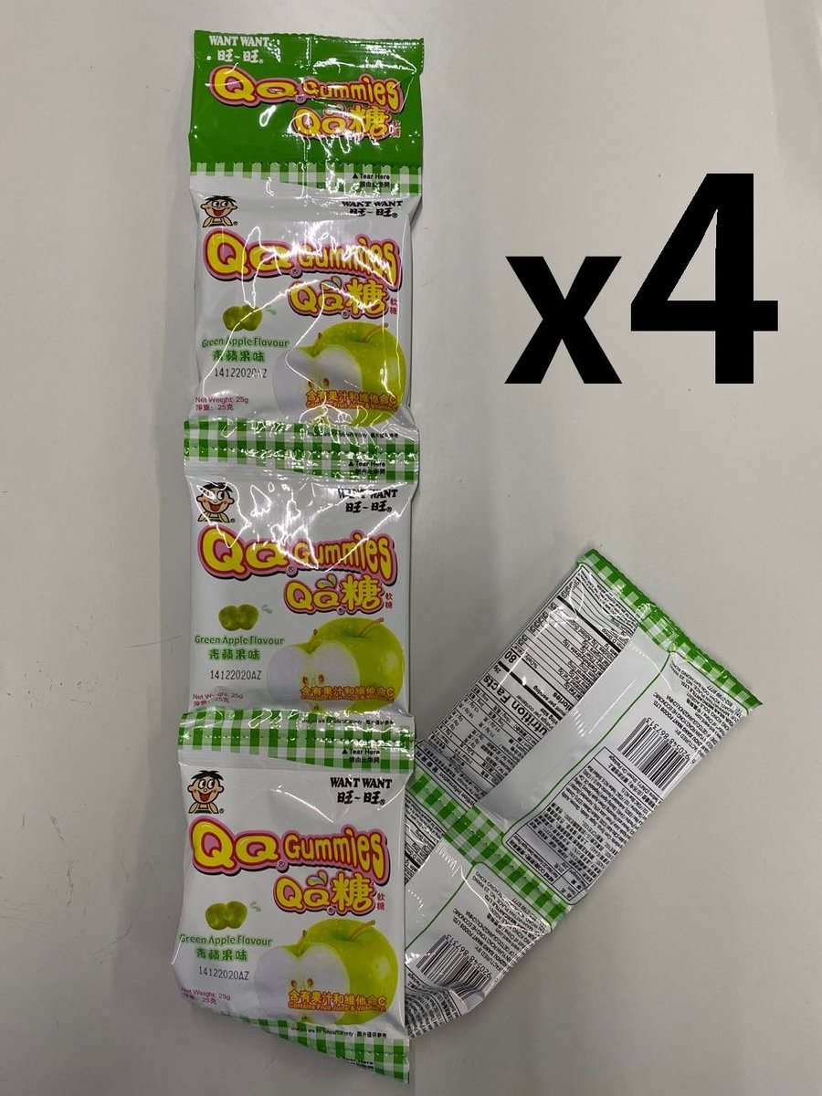 FS0014 QQ糖(青蘋果味) 5連包 25g x 5 x(4條裝) 此日期前最佳:2026年03月28日