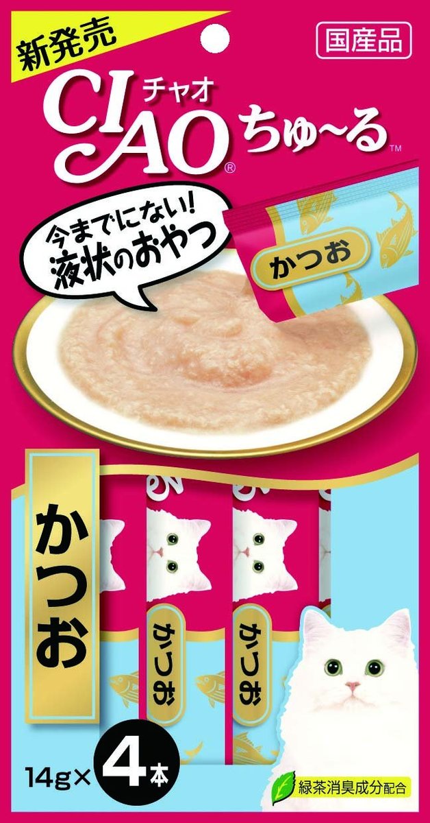 Japan Meat Sauce Pack-Bonito Flavor 14gx4 Growing Healthy Cat Snacks