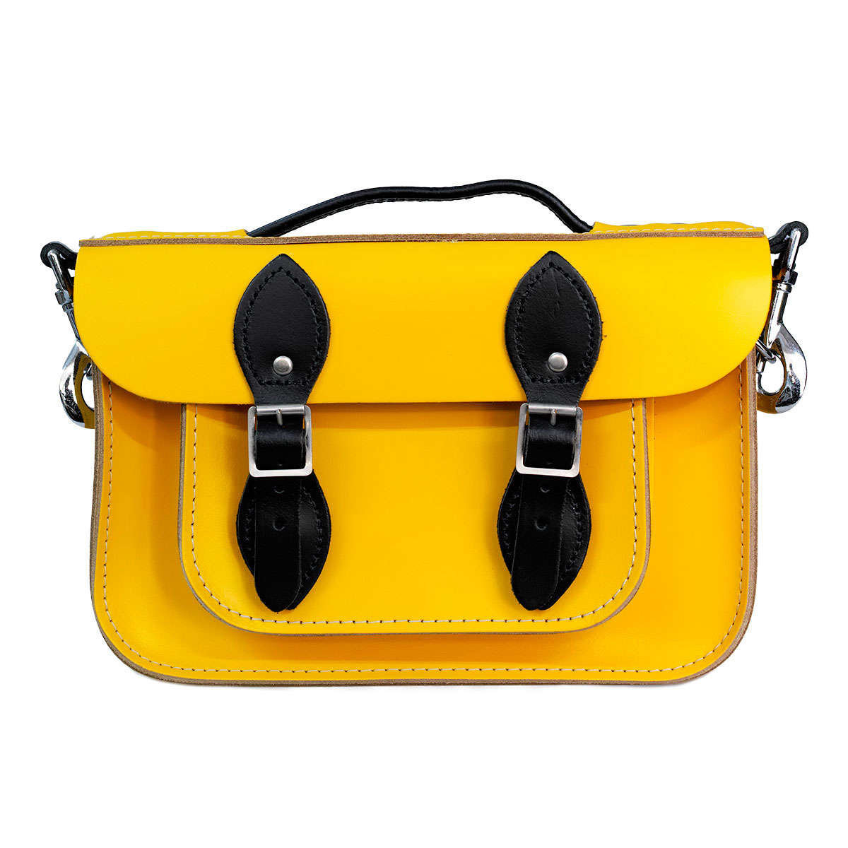 yellow leather briefcase