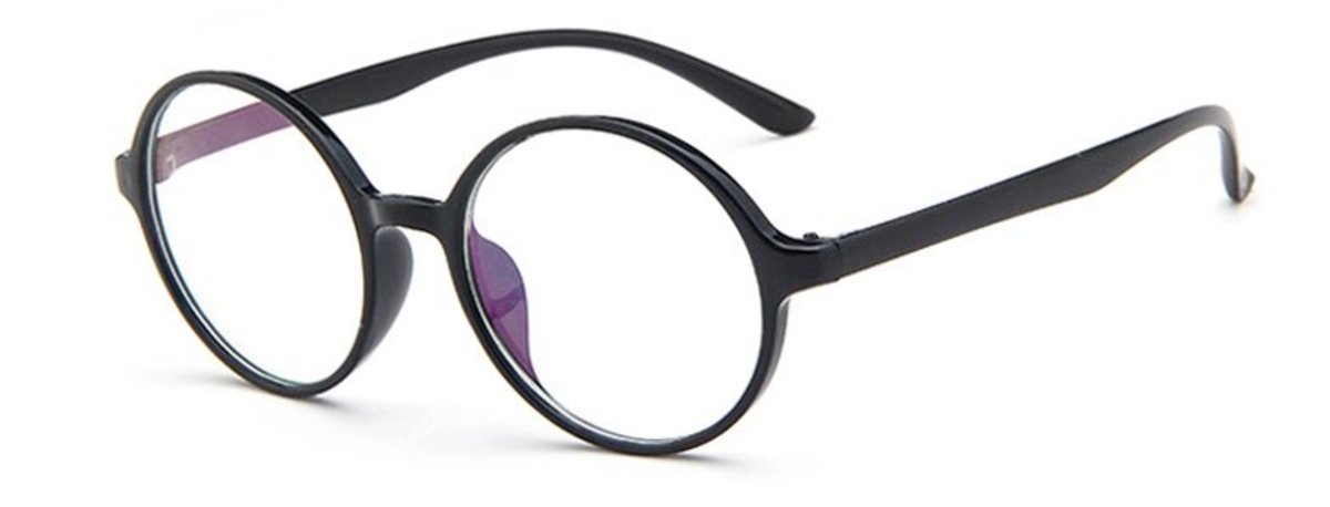 Benben - Plain Glasses Fashion eyewear - Black Round Frame - Large framed Droplet Prevention - 5905
