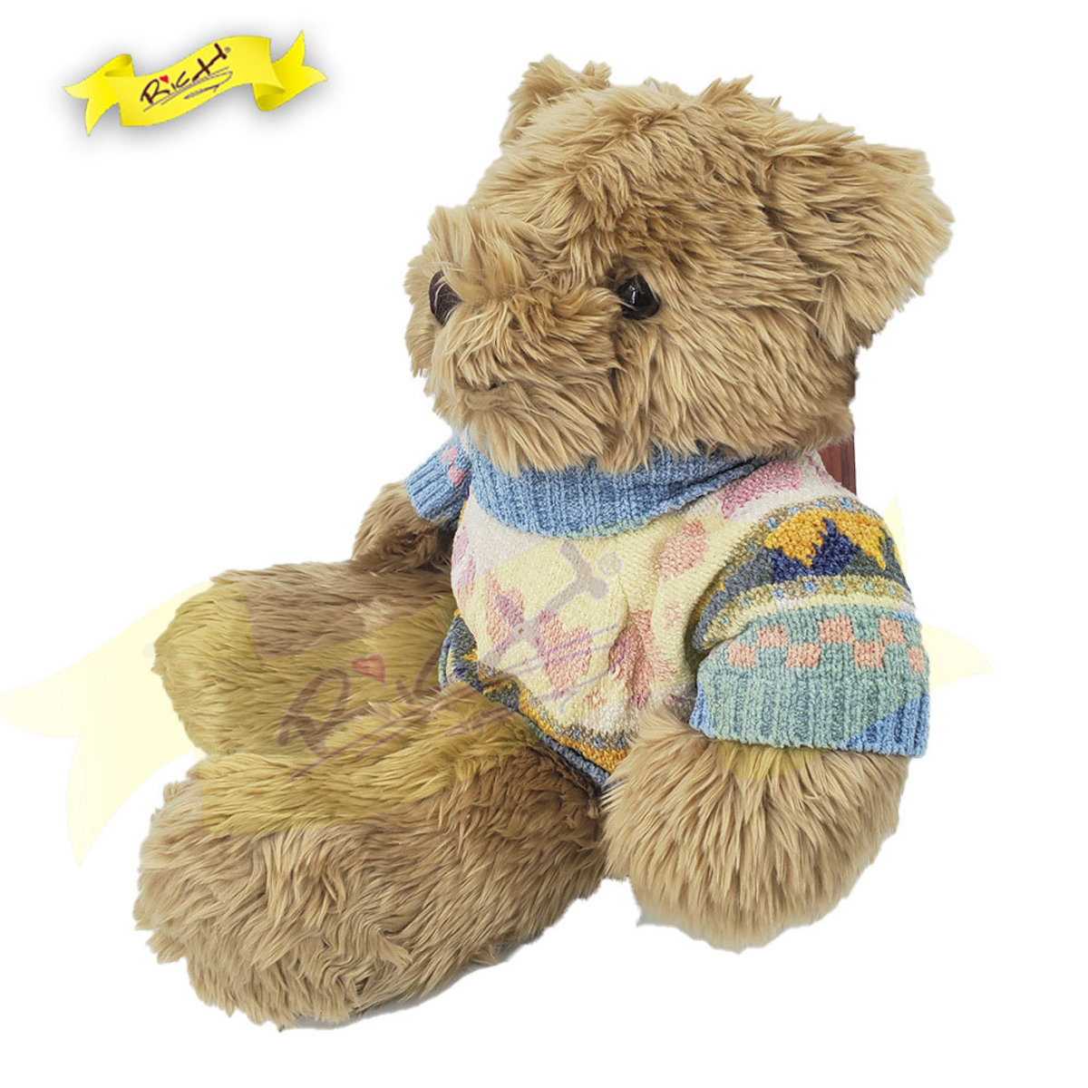 Classical Teddy Bear with Blue Chenille Sweater (43cm) - 10A0204BS