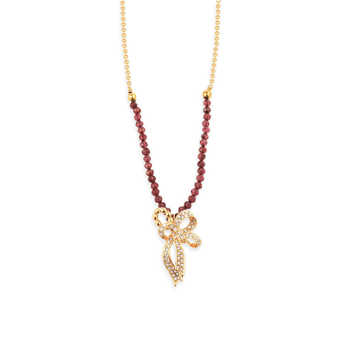 Cinta: gold plating, semi-precious stone, rhinestone, pendant  necklace