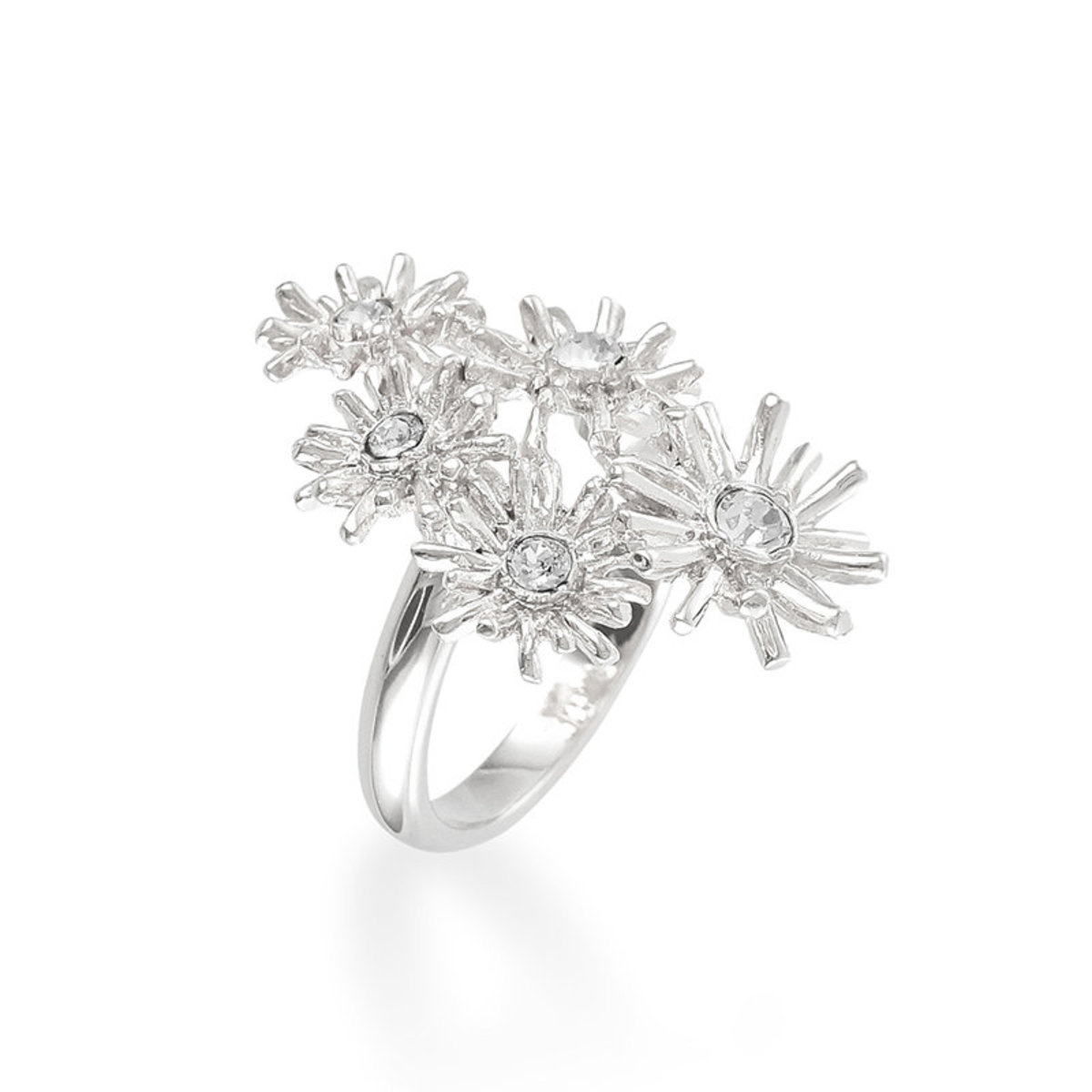 Bouquet: platinum plating, rhinstone ring