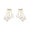 gold plating, fresh water pearl, rhinestone pierced earrings 