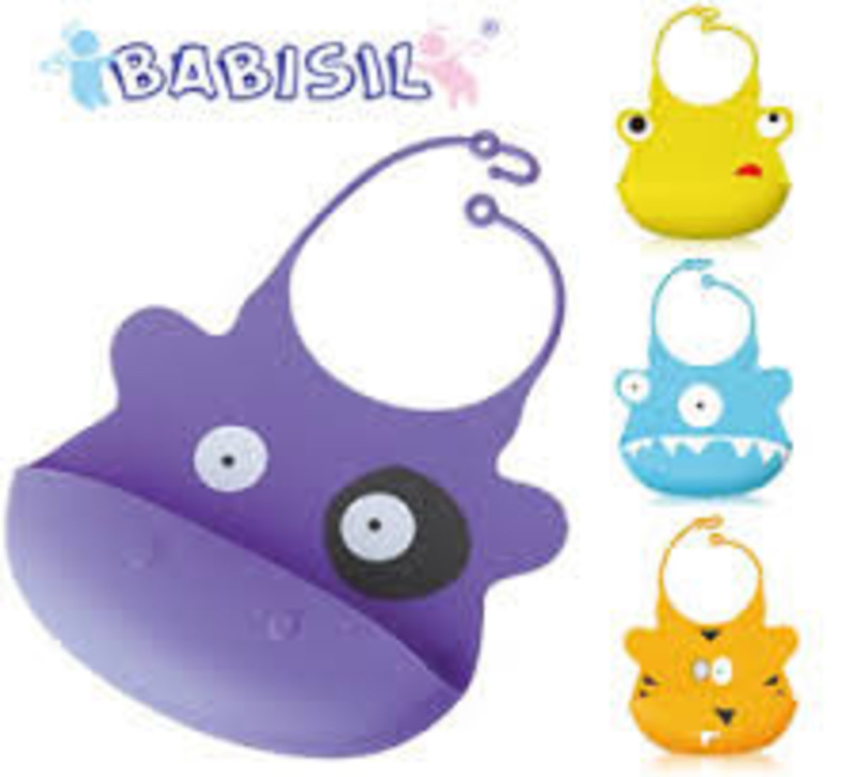 Cartoon Silicon Bib (Purple) (1pc)