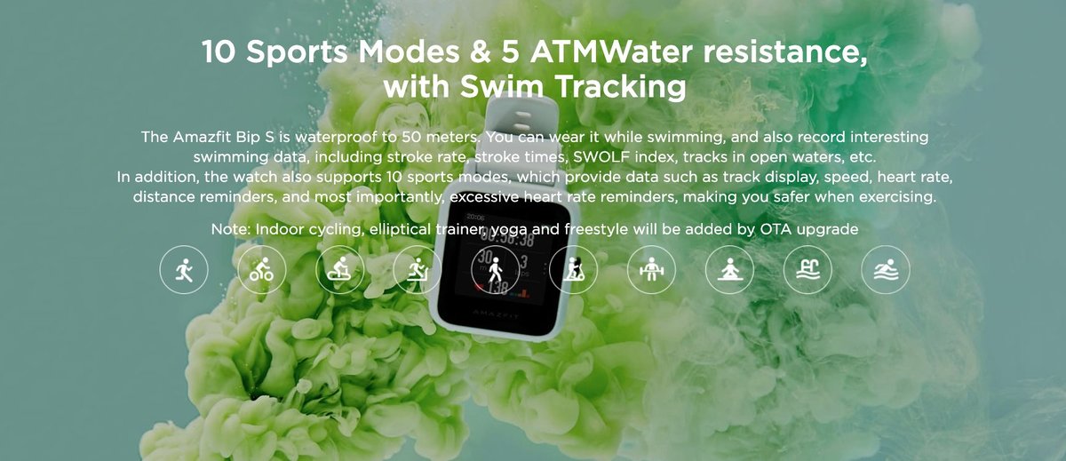 amazfit bip swimming mode