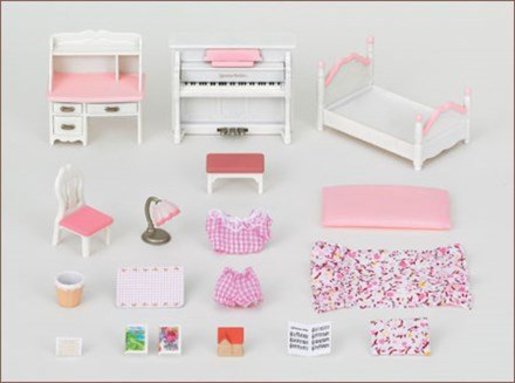 sylvanian families girls bedroom set