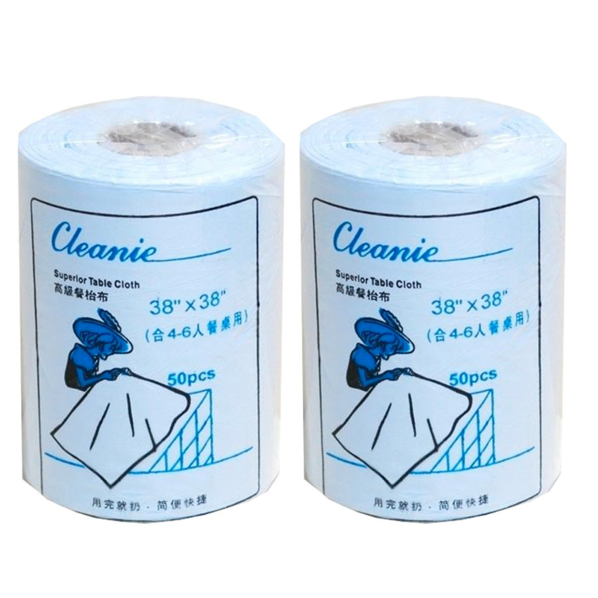 爽潔 - 96x96cm - 38x38吋檯布 (50個裝) - 2 卷裝 [卷裝]