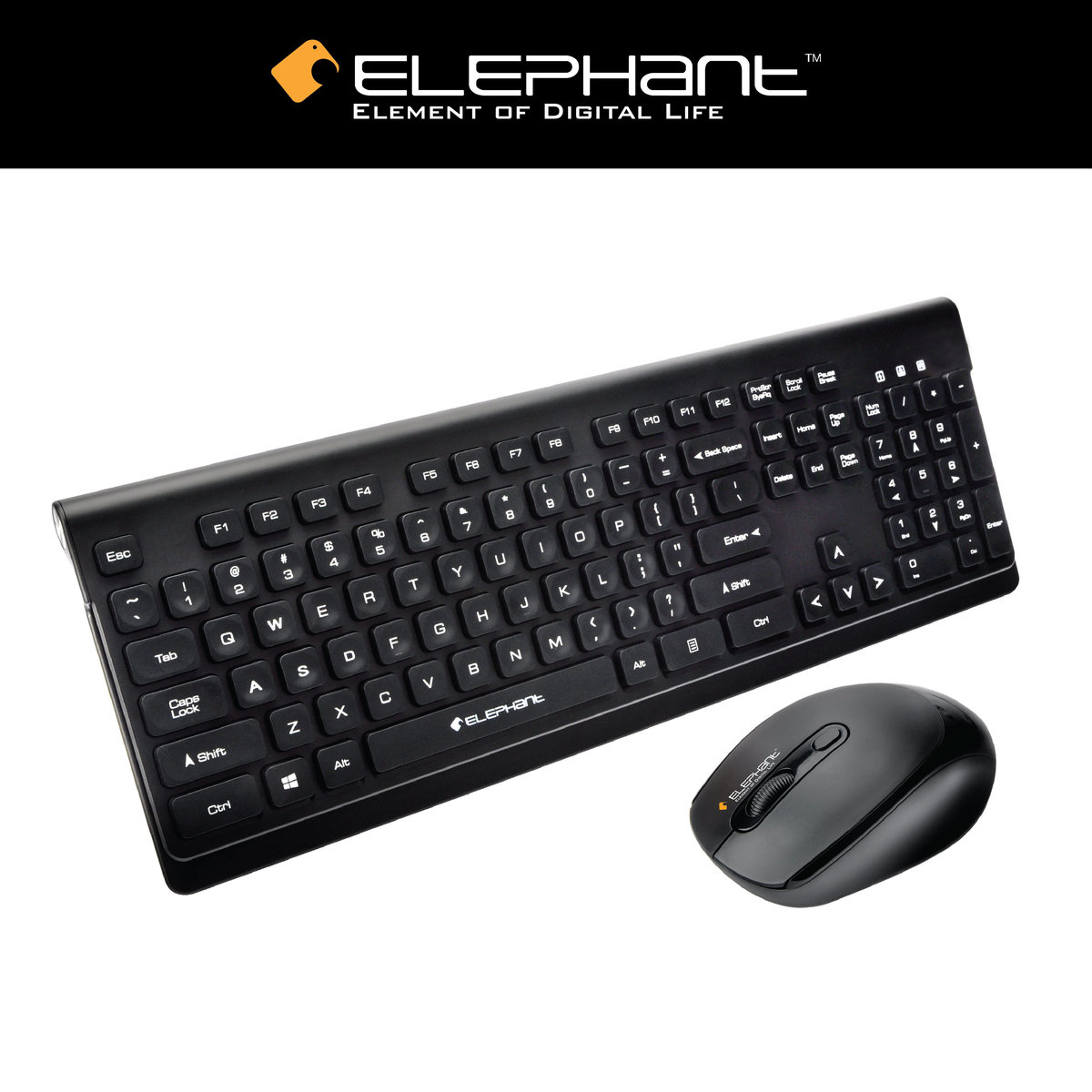 KEM-W2011-ENG Noise Reduction Wireless Keyboard and Mouse Combo Set English Version