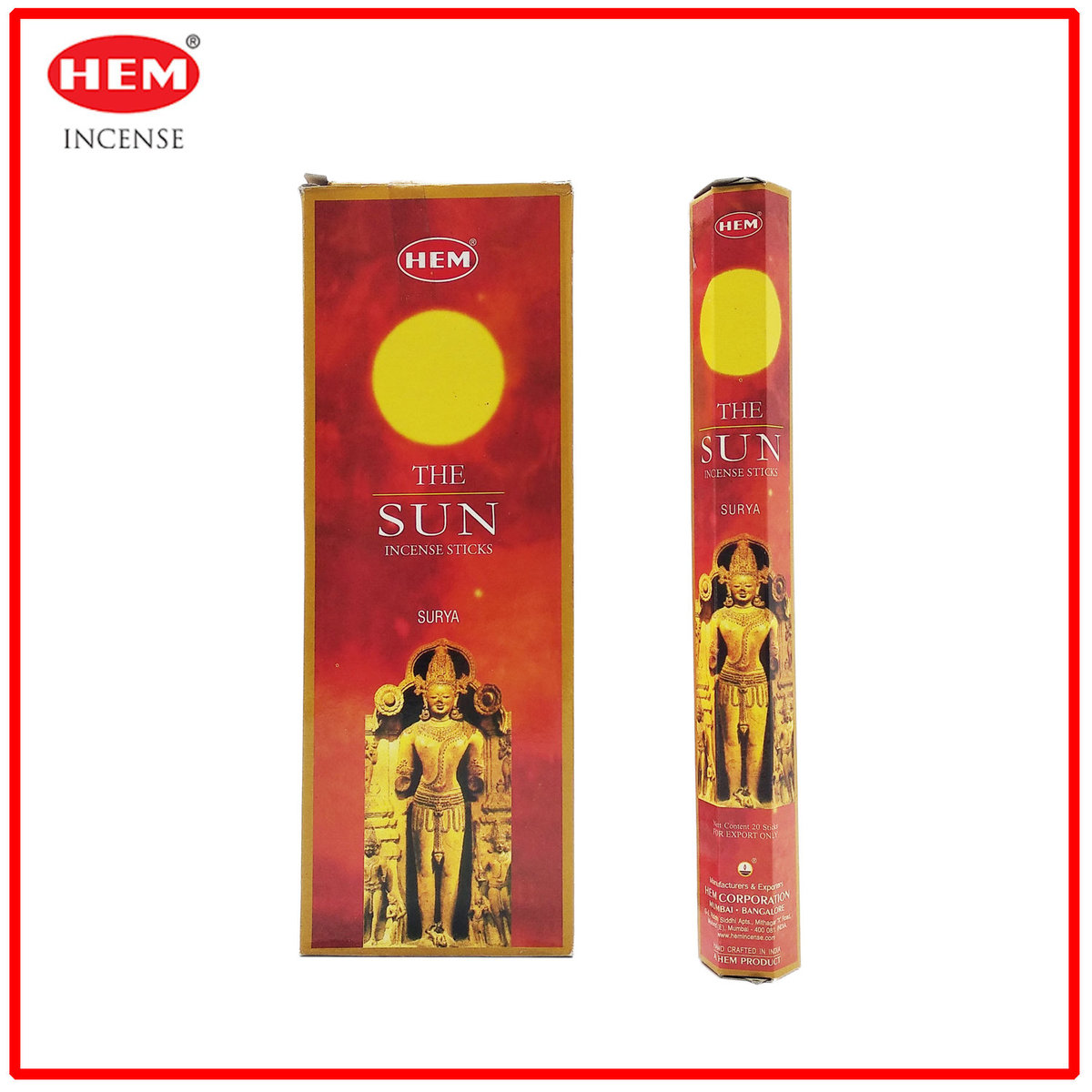 Hem The Sun Incense Sticks 20pcs In Hexagonal Box India Handmade Meditating Hi The Sun Size 19 Hktvmall Online Shopping