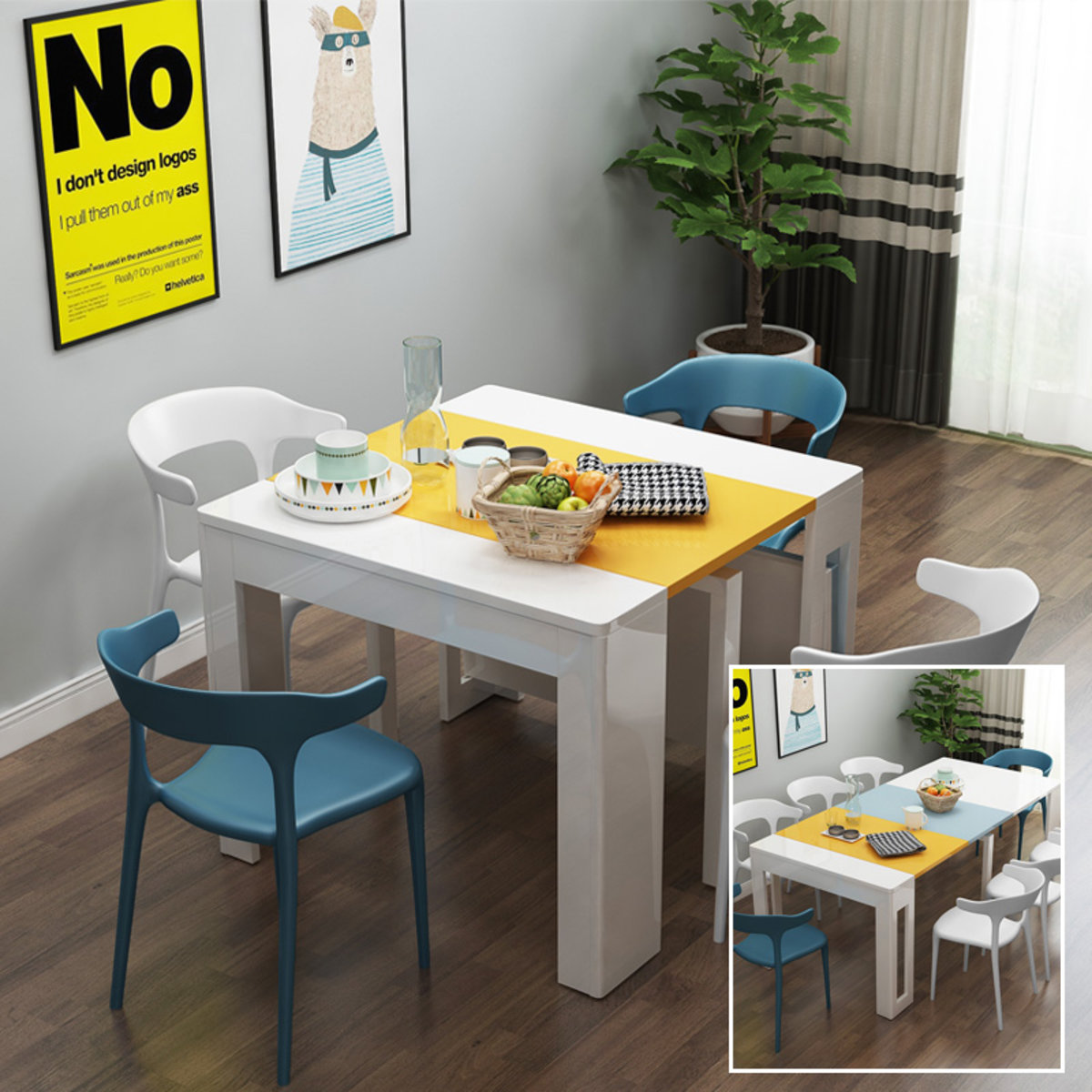 時尚可伸縮餐桌80cm MR-9920彩色