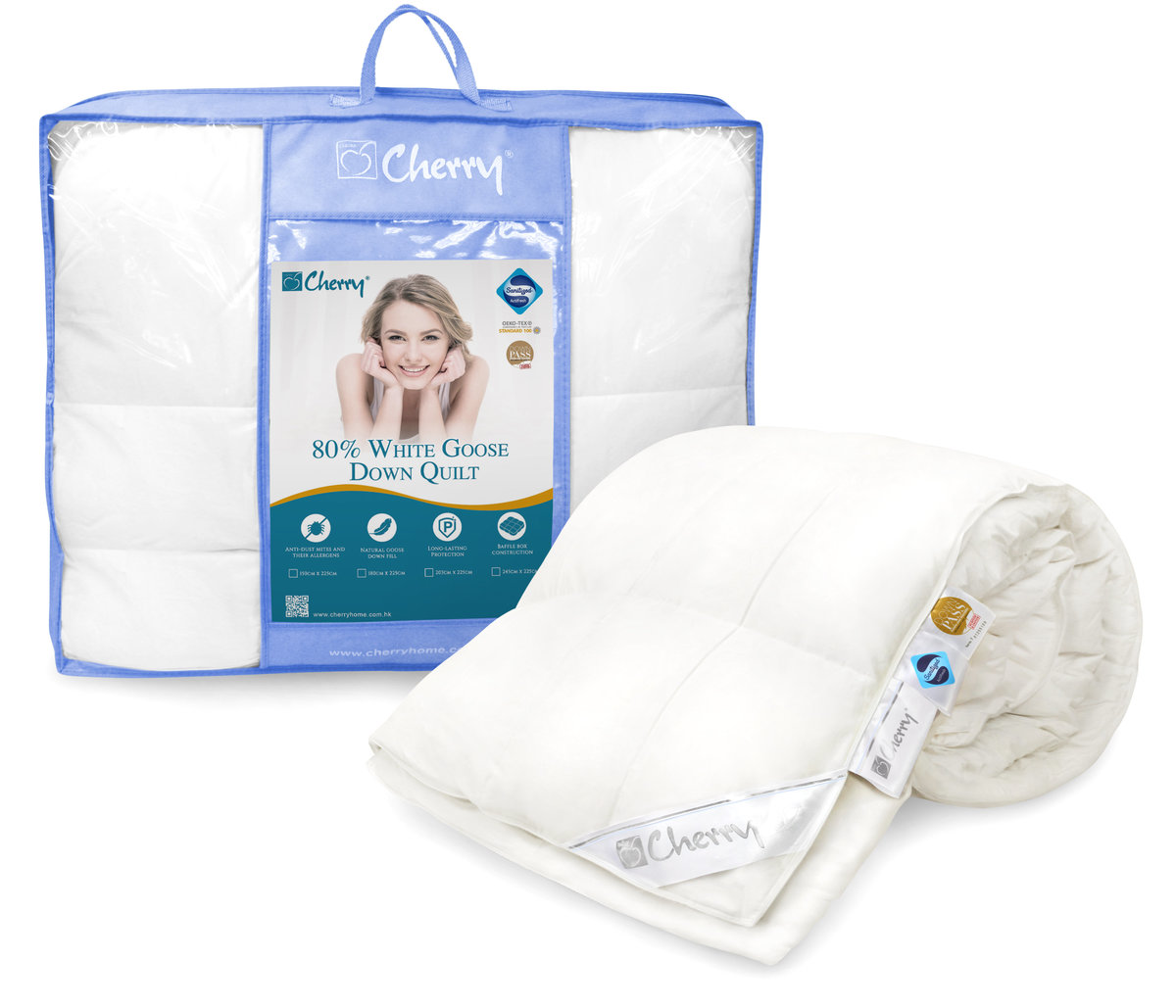 80% White Goose Down Quilt with Swiss Sanitized® - Single(80DQ010-60Q)