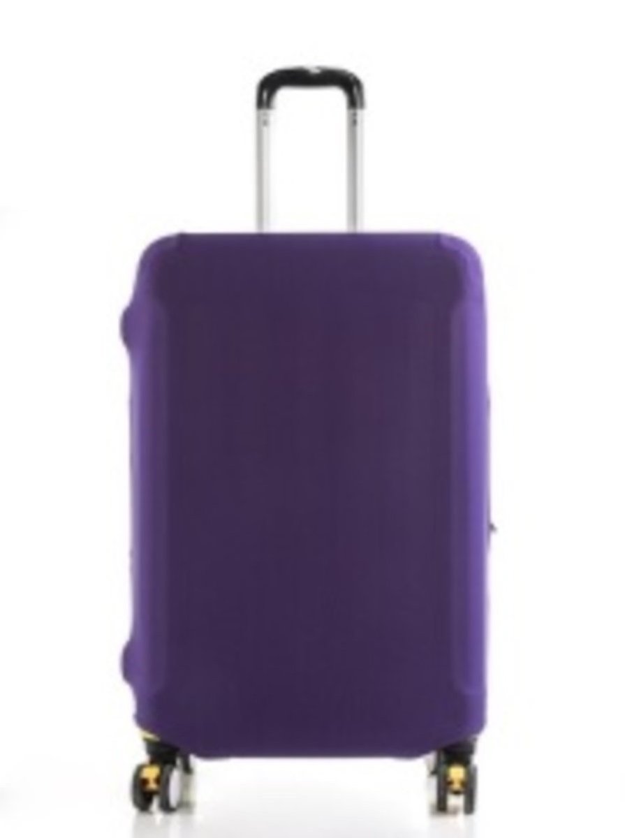 purple luggage