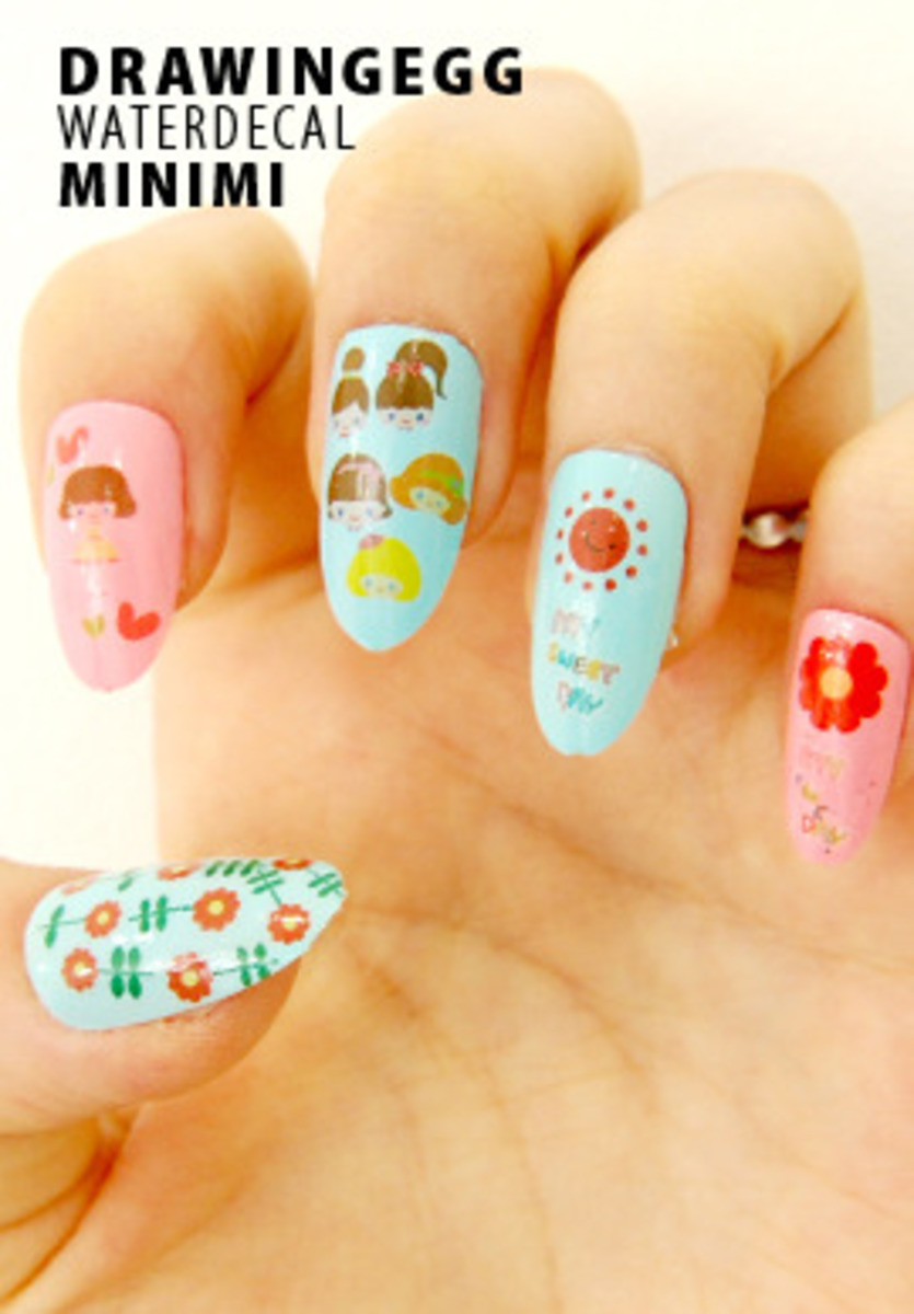 DrawingEgg 韓式浮水印美甲貼紙 WT38