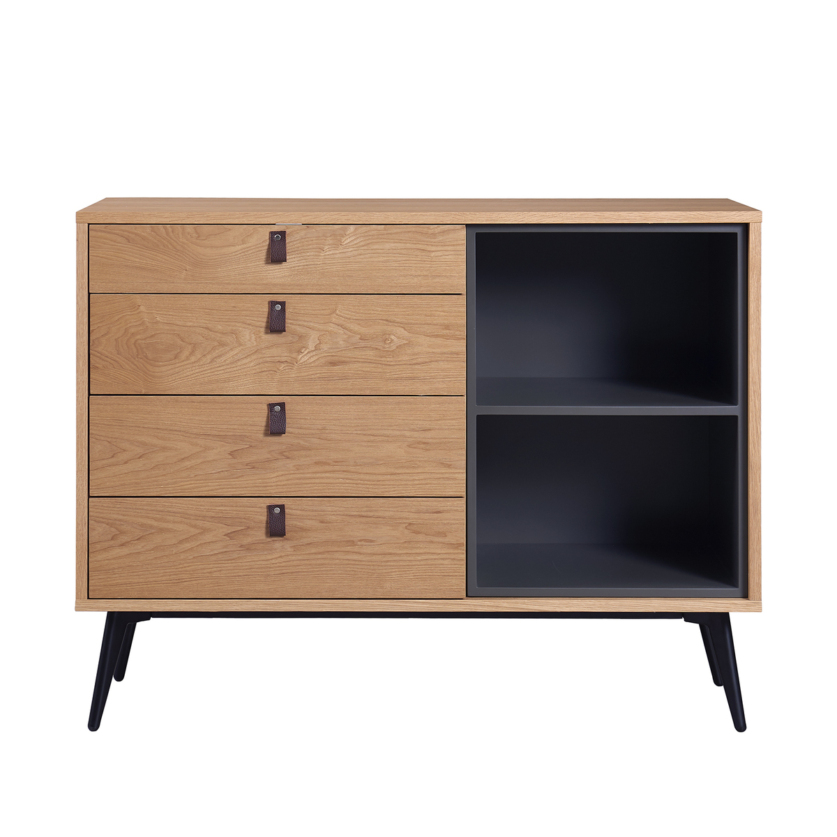 43“ASH with Warm Grey COLOR One Door with Three Drawers Sideboard