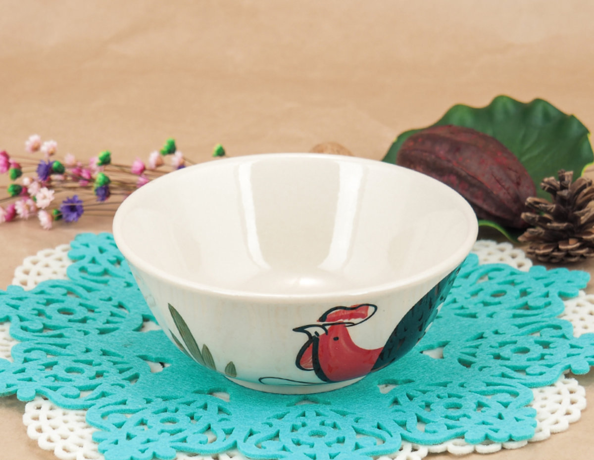 陶瓷碗 (公雞圖案, 5寸)
