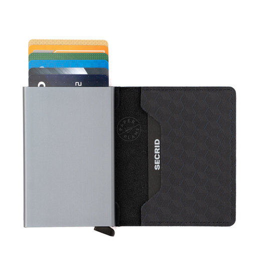 Slimwallet Optical Black-Titanium - Ultra Thin Clear Minimalist Wallet With Card Protection