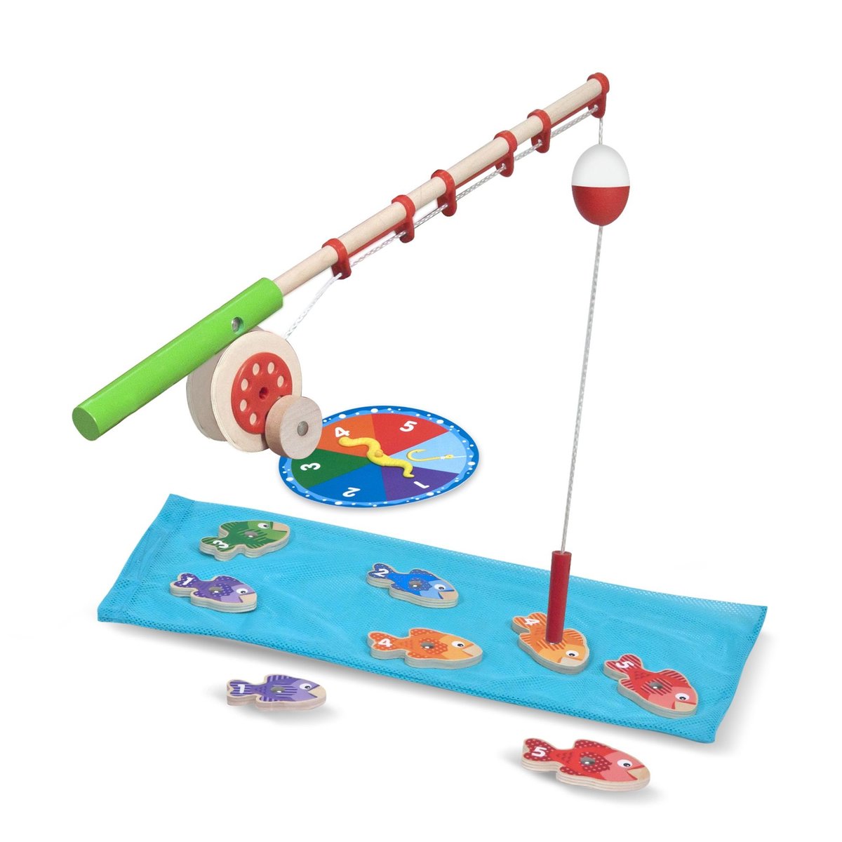 Melissa & Doug 12-Piece Magnetic Fish Wooden Fishing Game with Rods and Reels