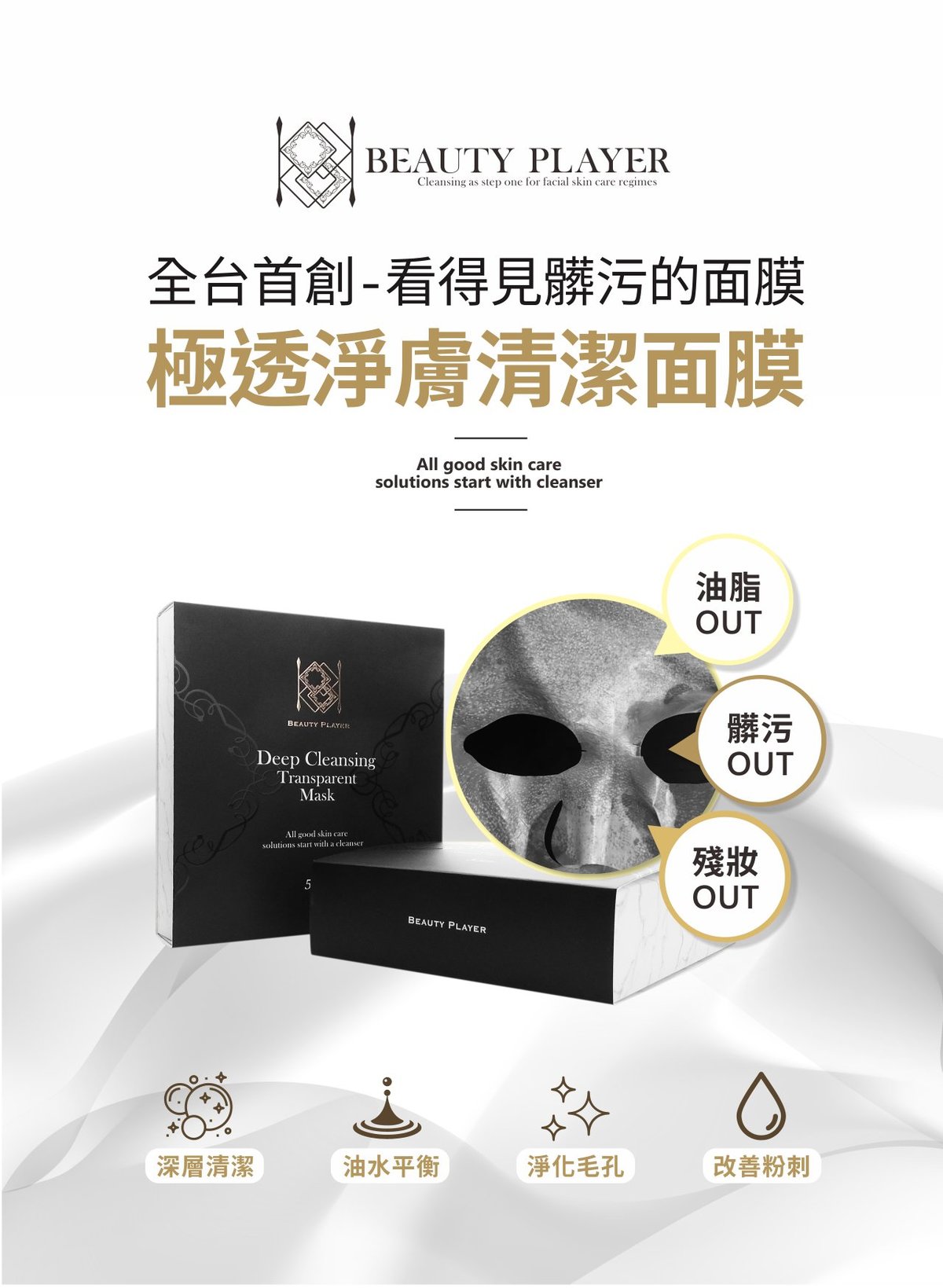 Beauty Player Beauty Player Deep Cleansing Transparent Mask 5 Sheets Hktvmall The Largest Hk Shopping Platform