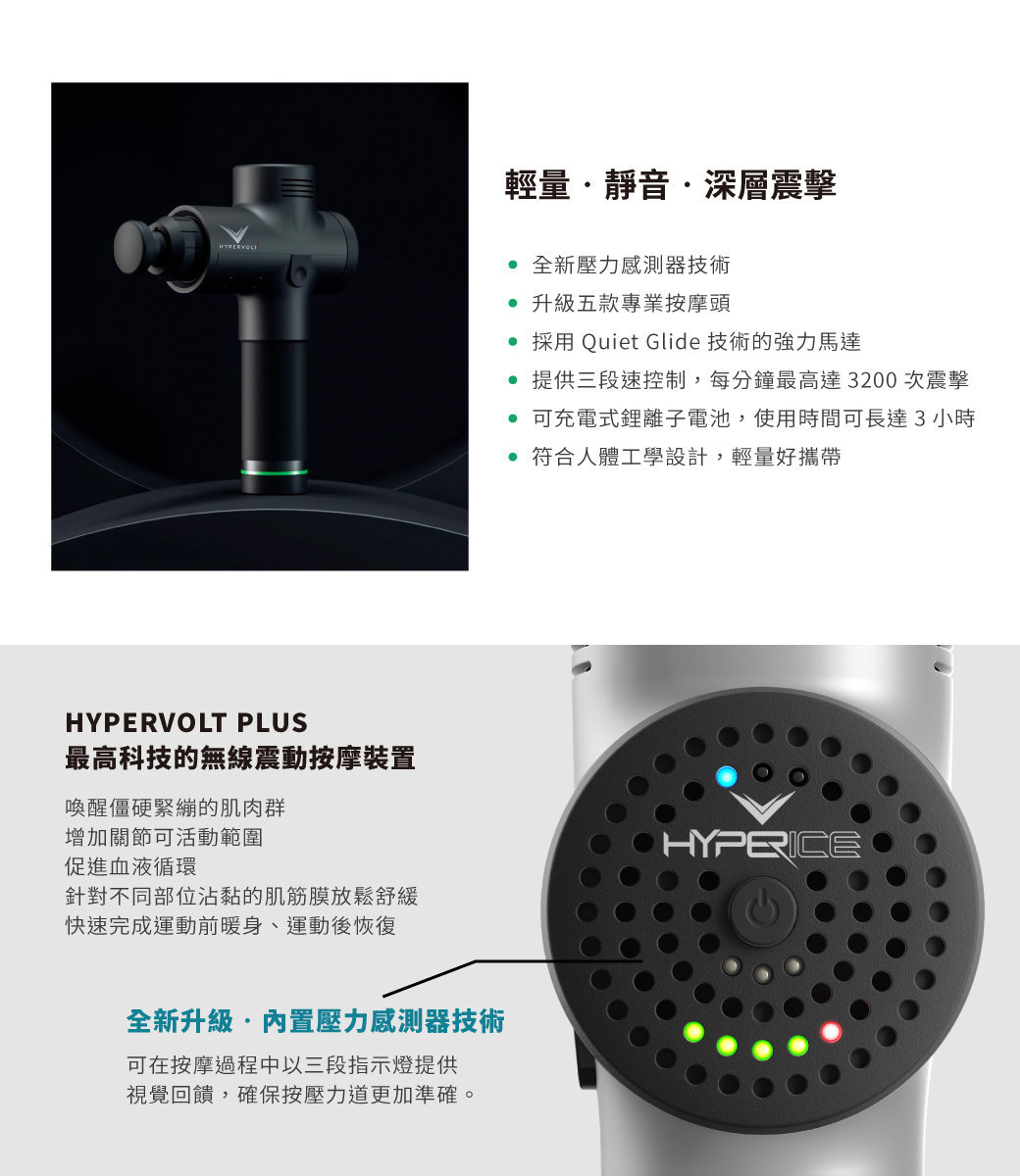 Hyperice | Hypervolt Plus 深層肌肉治療按摩槍- 黑色【香港行貨