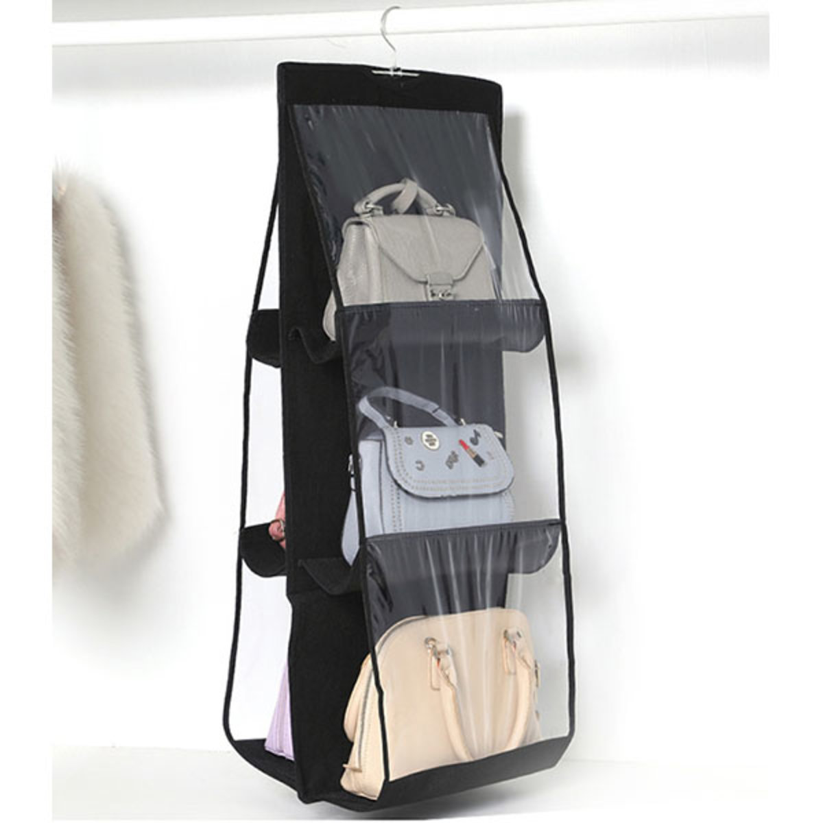 Thick double-sided six-grid handbag storage bag J0046